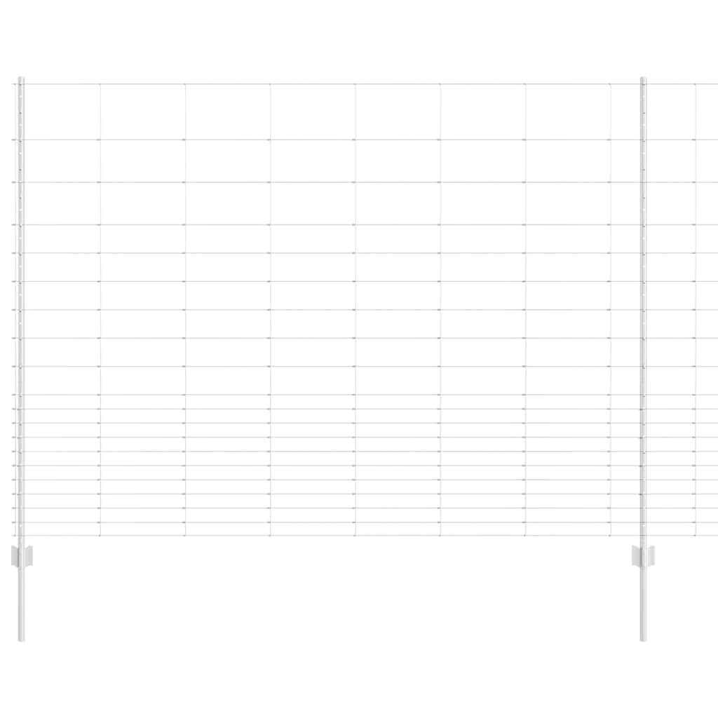 Outdoor Wild Fence with Posts 25 x 1.6 m Galvanised Steel Mesh