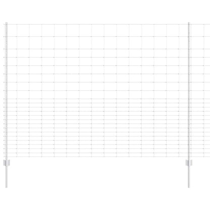 Outdoor Wild Fence with Posts 25 x 1.6 m Galvanised Steel Mesh