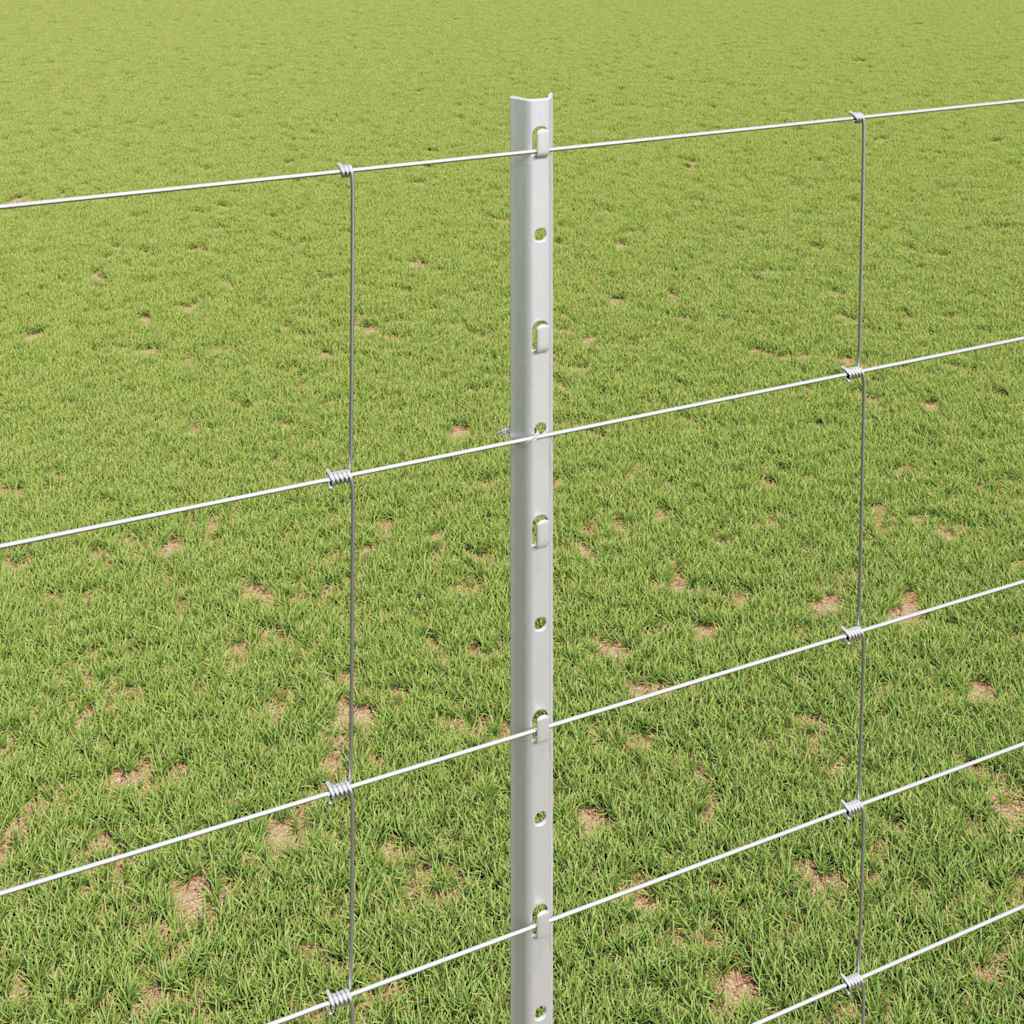 Outdoor Wild Fence with Posts 25 x 1.6 m Galvanised Steel Mesh