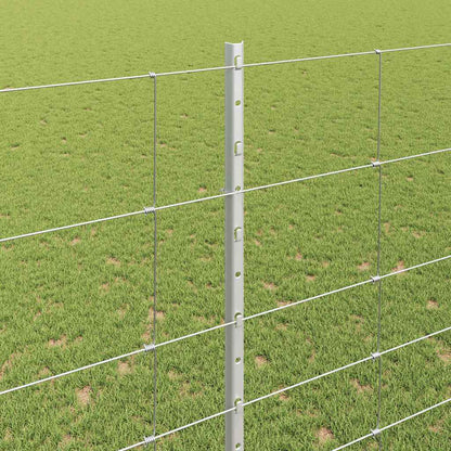 Outdoor Wild Fence with Posts 25 x 1.6 m Galvanised Steel Mesh