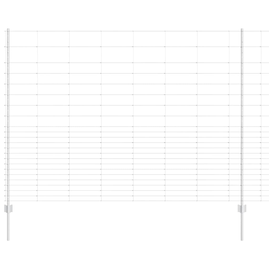 Outdoor Wild Fence with Posts 25 x 1.6 m Galvanised Steel Mesh