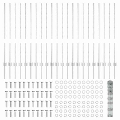 Outdoor Wild Fence with Posts 50 x 1 m Galvanised Steel Silver
