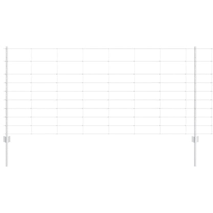 Outdoor Wild Fence with Posts 50 x 1 m Galvanised Steel Silver