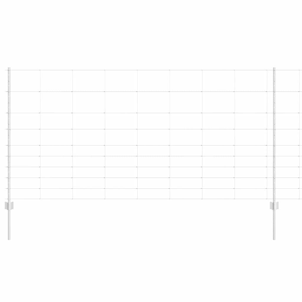 Outdoor Wild Fence with Posts 50 x 1.2 m Galvanised Steel Mesh