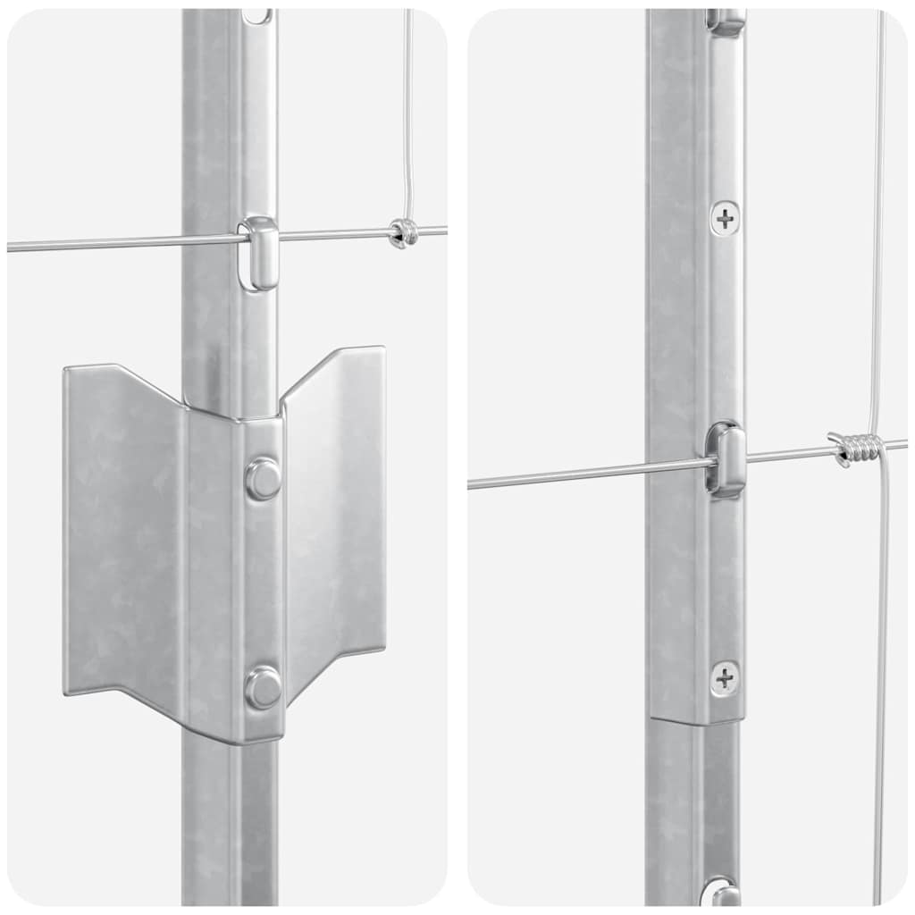 Outdoor Wild Fence with Posts 50 x 1.2 m Galvanised Steel Mesh