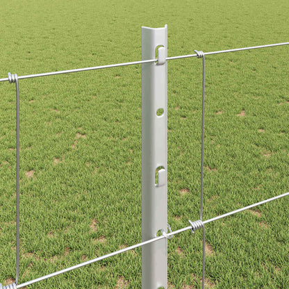 Outdoor Wild Fence with Posts 50 x 1.2 m Galvanised Steel Mesh
