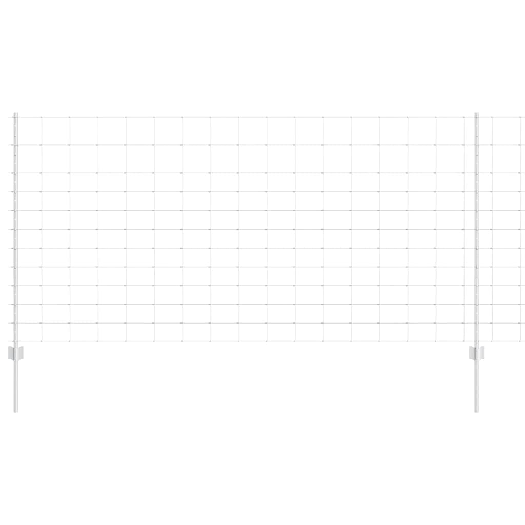 Outdoor Wild Fence with Posts 50 x 1.2 m Galvanised Steel Mesh