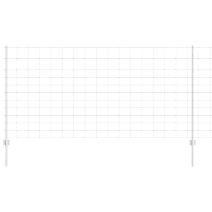 Outdoor Wild Fence with Posts 50 x 1.2 m Galvanised Steel Mesh