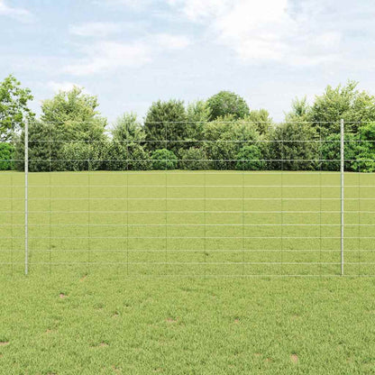 Outdoor Wild Fence with Posts 50 x 1.2 m Galvanised Steel Mesh