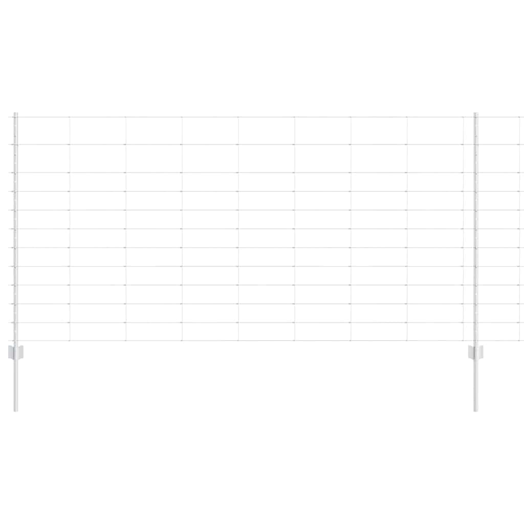 Outdoor Wild Fence with Posts 50 x 1.2 m Galvanised Steel Mesh