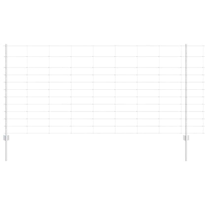 Outdoor Wild Fence with Posts 50 x 1.2 m Galvanised Steel Mesh