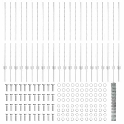 Outdoor Wild Fence with Posts 50 x 1.2 m Galvanised Steel Mesh