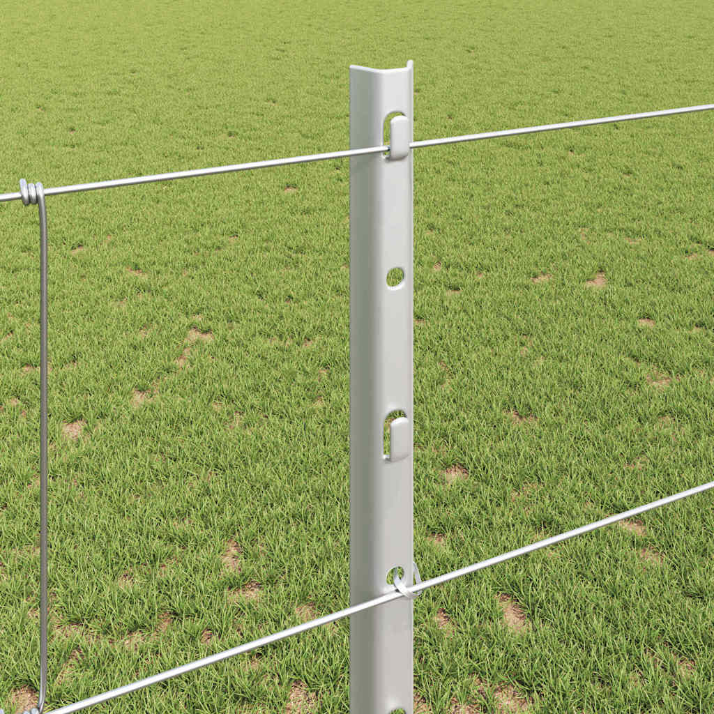 Outdoor Wild Fence with Posts 50 x 1.2 m Galvanised Steel Mesh