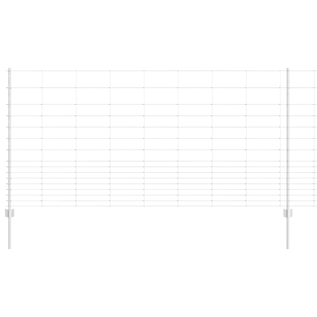 Outdoor Wild Fence with Posts 50 x 1.2 m Galvanised Steel Mesh