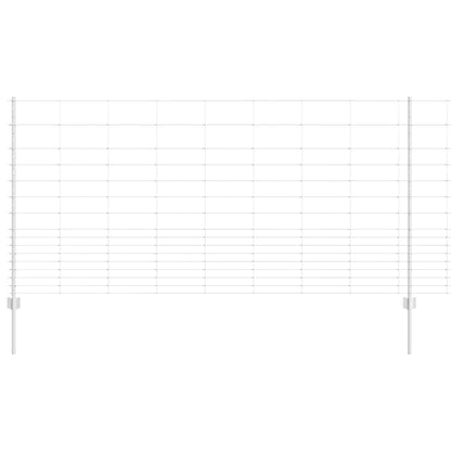 Outdoor Wild Fence with Posts 50 x 1.2 m Galvanised Steel Mesh