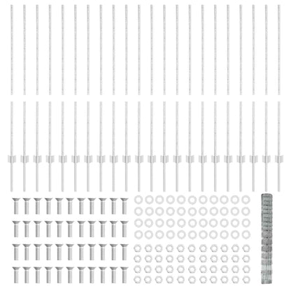 Outdoor Wild Fence with Posts 50 x 1.2 m Galvanised Steel Mesh