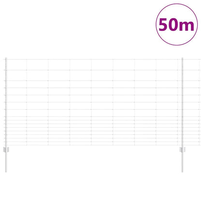 Outdoor Wild Fence with Posts 50 x 1.2 m Galvanised Steel Mesh