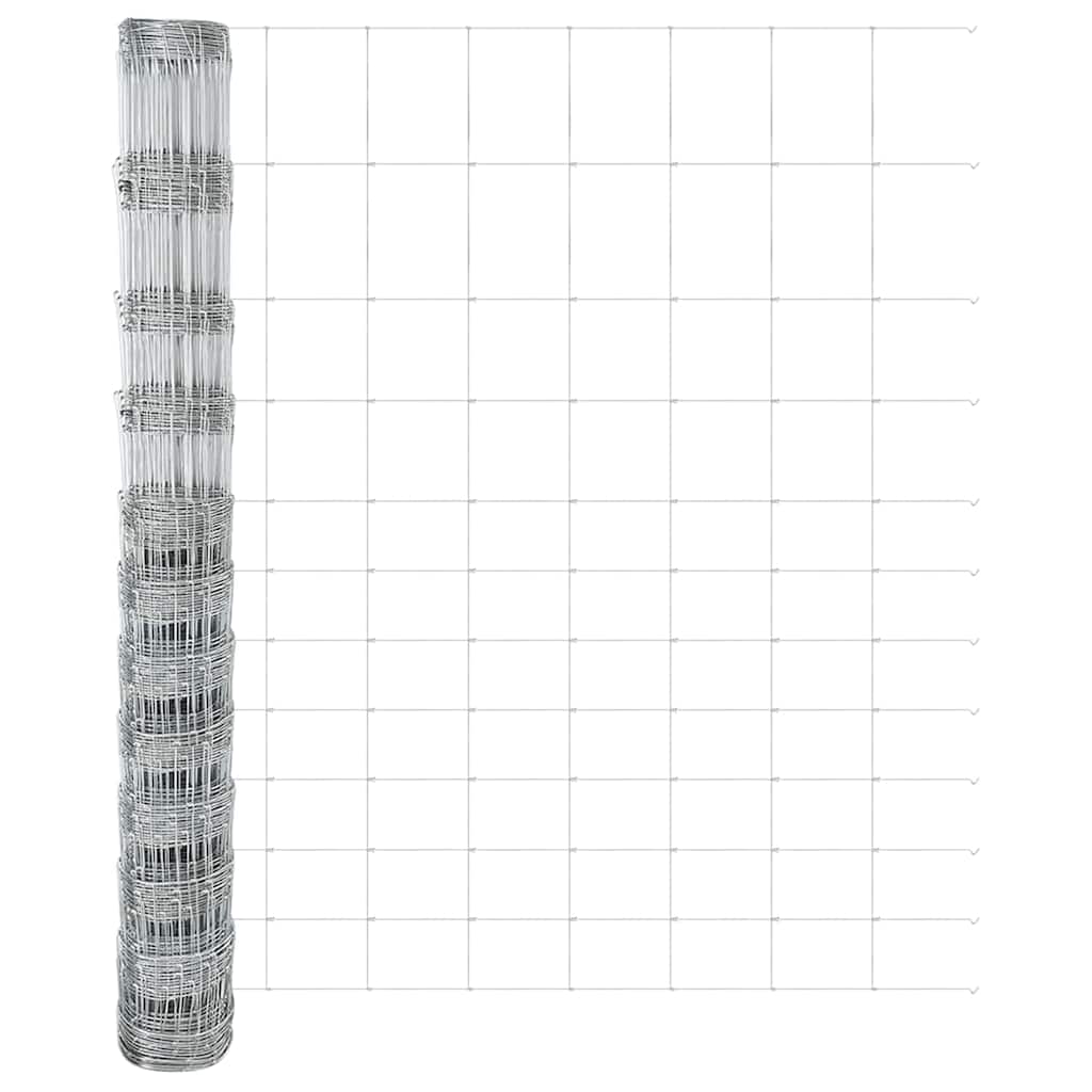 Outdoor Wild Fence with Posts 50 x 1.4 m Galvanised Steel Mesh