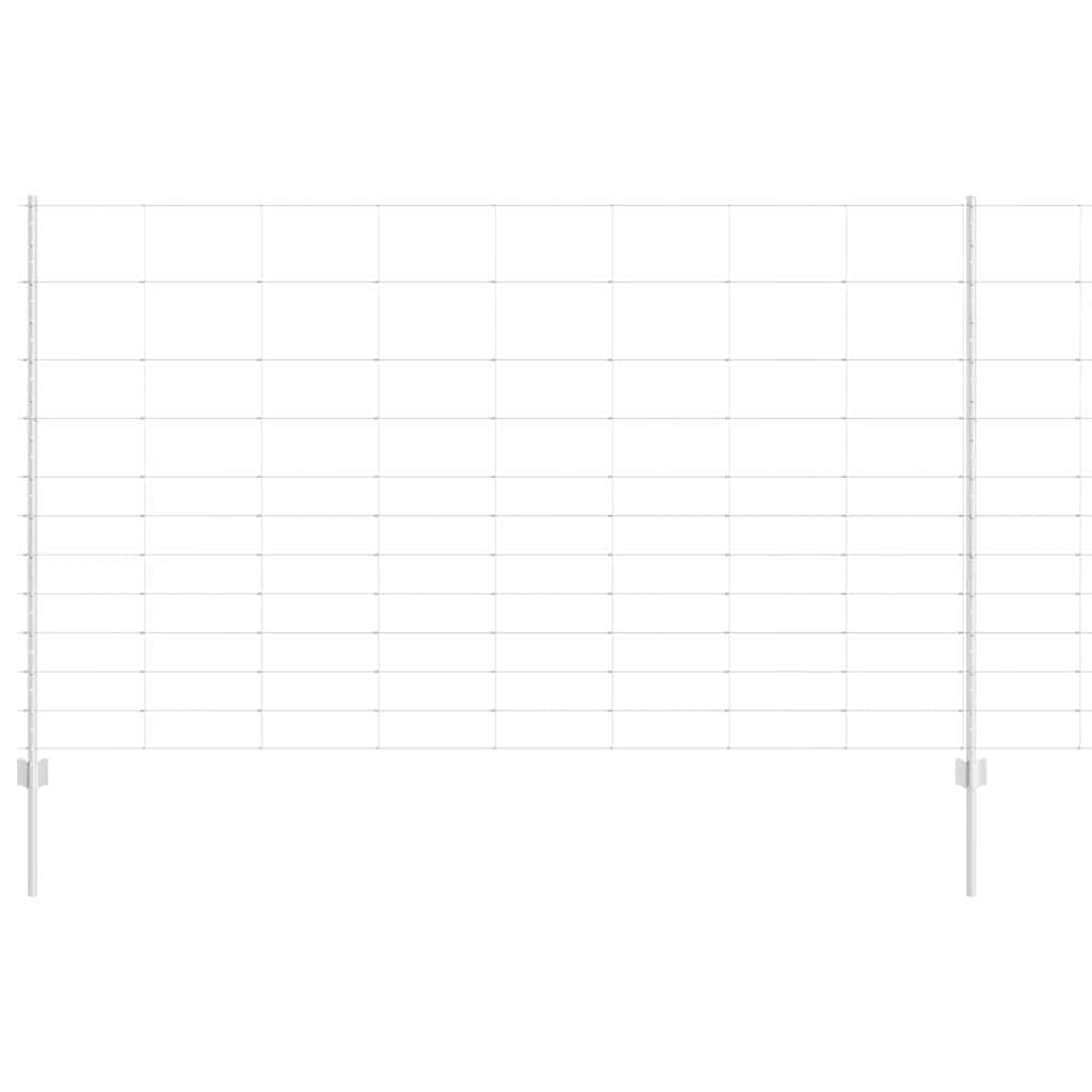 Outdoor Wild Fence with Posts 50 x 1.4 m Galvanised Steel Mesh