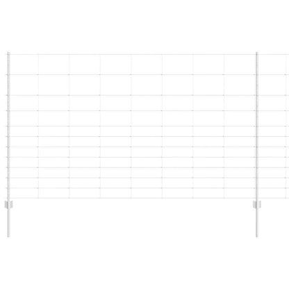 Outdoor Wild Fence with Posts 50 x 1.4 m Galvanised Steel Mesh