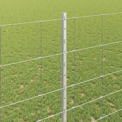 Outdoor Wild Fence with Posts 50 x 1.4 m Galvanised Steel Mesh