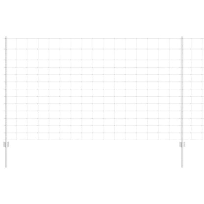 Outdoor Wild Fence with Posts 50 x 1.4 m Galvanised Steel Mesh