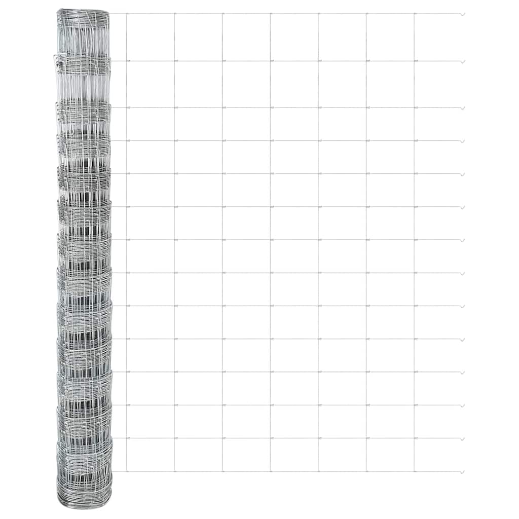 Outdoor Wild Fence with Posts 50 x 1.4 m Galvanised Steel Mesh