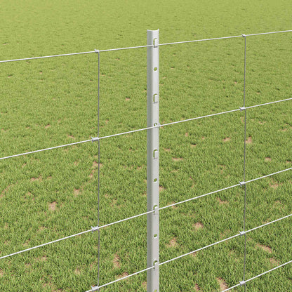 Outdoor Wild Fence with Posts 50 x 1.4 m Galvanised Steel Mesh