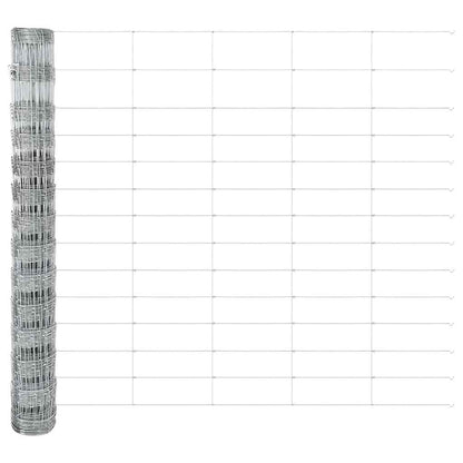 Outdoor Wild Fence with Posts 50 x 1.4 m Galvanised Steel Mesh
