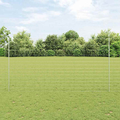 Outdoor Wild Fence with Posts 50 x 1.6 m Galvanised Steel Mesh