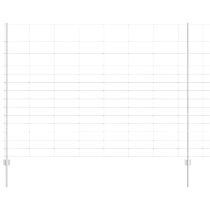 Outdoor Wild Fence with Posts 50 x 1.6 m Galvanised Steel Mesh