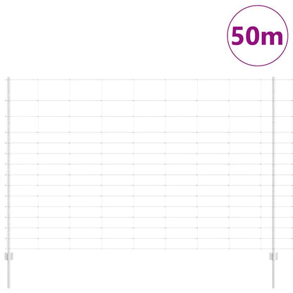 Outdoor Wild Fence with Posts 50 x 1.6 m Galvanised Steel Mesh