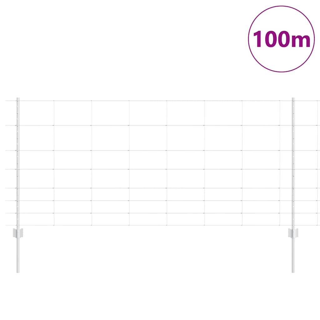 Outdoor Wild Fence with Posts 100 x 1 m Galvanised Steel Silver