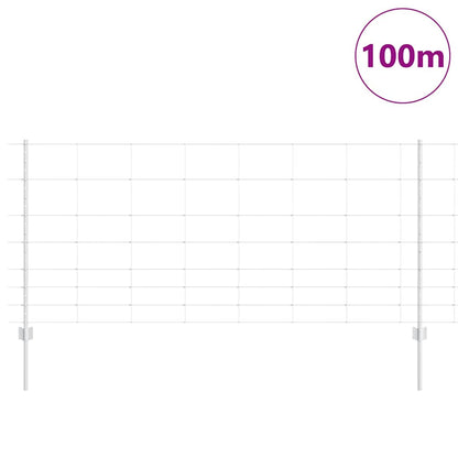 Outdoor Wild Fence with Posts 100 x 1 m Galvanised Steel Silver