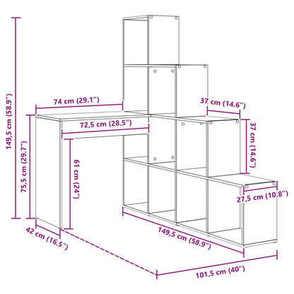 Corner Desk White 101.5 x 149.5 x 149.5 cm Engineered Wood