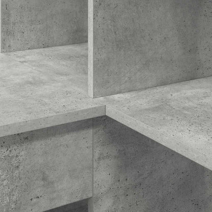 Corner Desk with Shelf Concrete Grey 101.5 x 149.5 x 149.5 cm