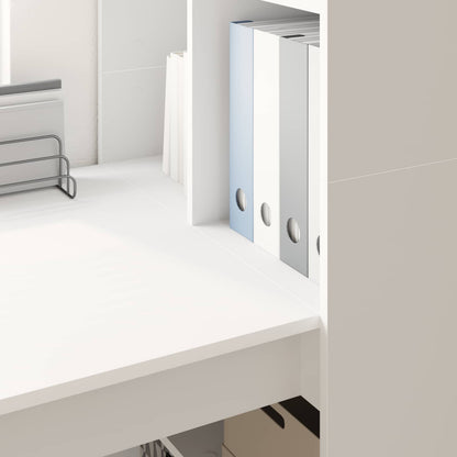 Desk with Shelf White 122 x 67 x 145 cm Engineered Wood
