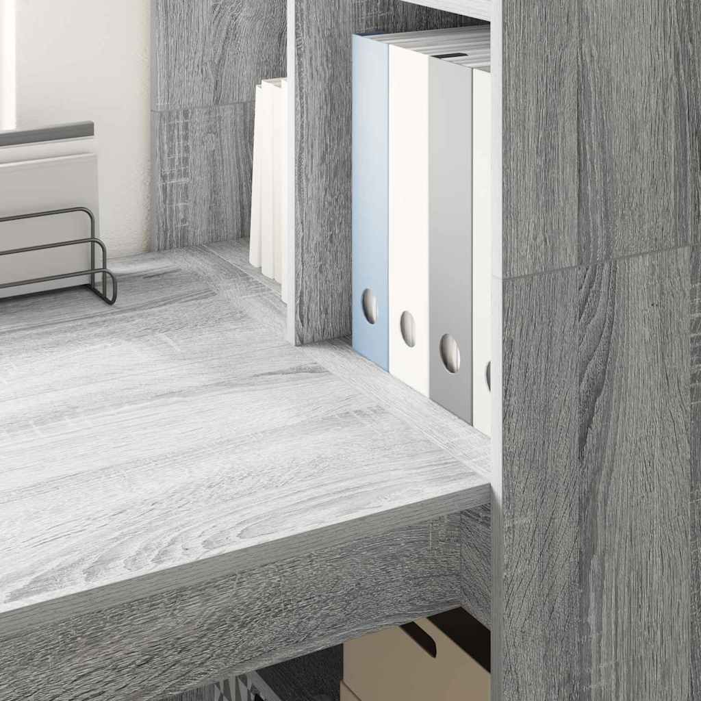 Desk with Shelf Grey Sonoma 122 x 67 x 145 cm Engineered Wood
