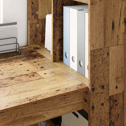Desk with Shelf Old Wood 122 x 67 x 145 cm Engineered Wood