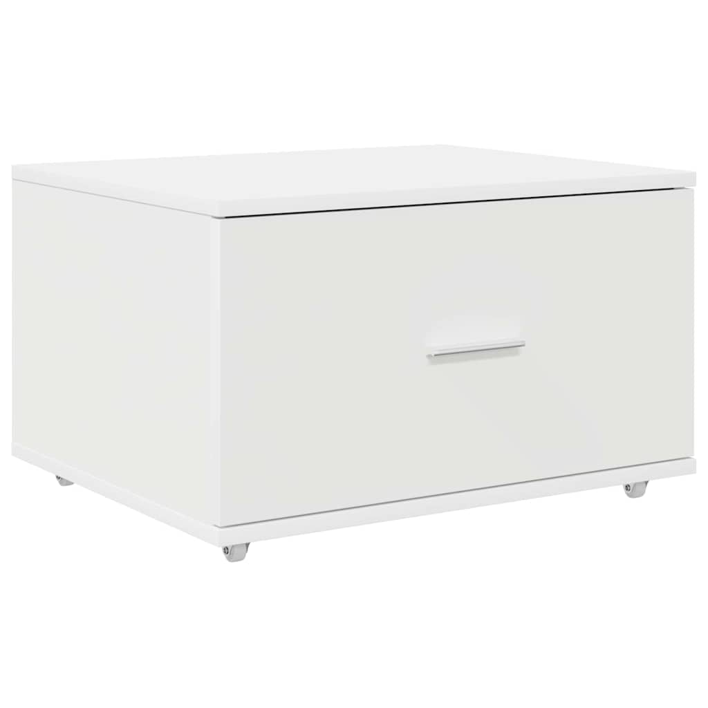 Desk with Drawer White 131.5 x 50 x 106.5 cm Engineered Wood