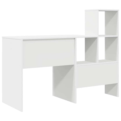 Desk with Drawer White 131.5 x 50 x 106.5 cm Engineered Wood