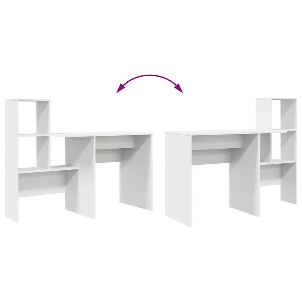Desk with Drawer White 131.5 x 50 x 106.5 cm Engineered Wood