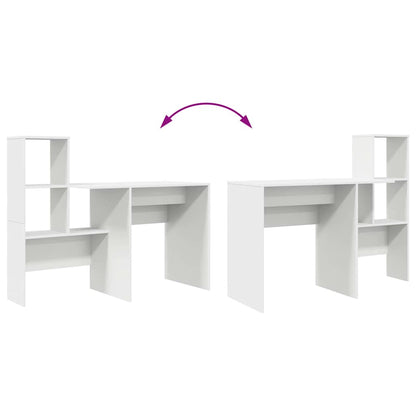 Desk with Drawer White 131.5 x 50 x 106.5 cm Engineered Wood