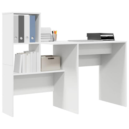 Desk with Drawer White 131.5 x 50 x 106.5 cm Engineered Wood