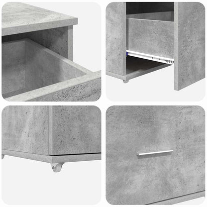Desk Concrete Grey 131.5 x 50 x 106.5 cm Engineered Wood