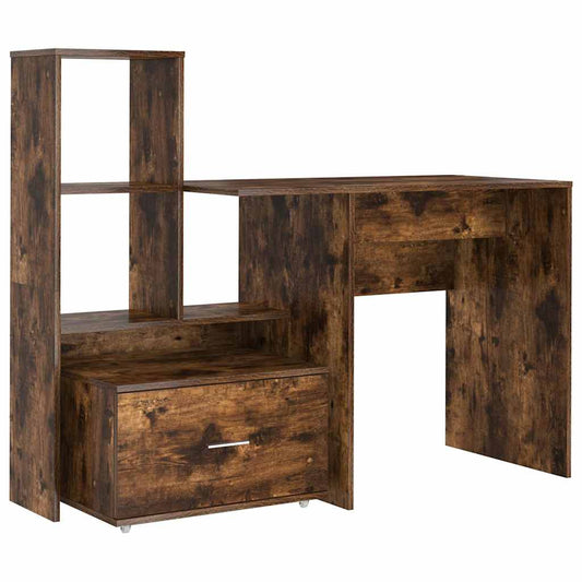 Desk Smoked Oak Engineered Wood 131.5 x 50 x 106.5 cm