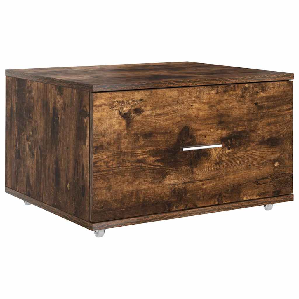 Desk Smoked Oak 131.5 x 50 x 106.5 cm Engineered Wood