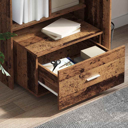 Desk with Drawer Old Wood 131.5 x 50 x 106.5 cm Engineered Wood