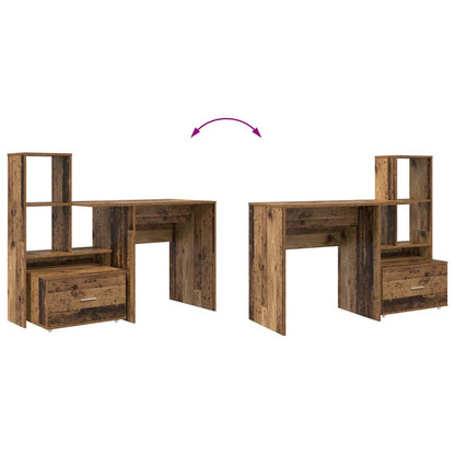 Desk with Drawer Old Wood 131.5 x 50 x 106.5 cm Engineered Wood