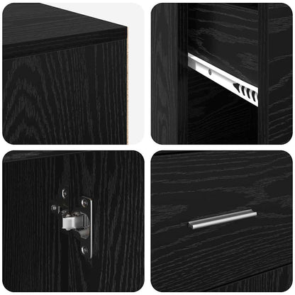 Corner Desk with Drawer Black Oak 102 x 88 x 75 cm